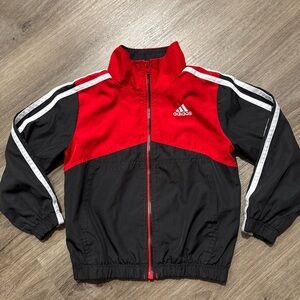 Kids Adidas Red and Black Track Jacket